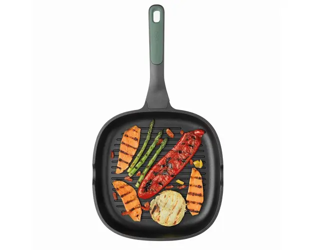 Tigaie grill BergHOFF, Leo Forest, 26 x 26 cm, aluminiu turnat, invelis antiaderent