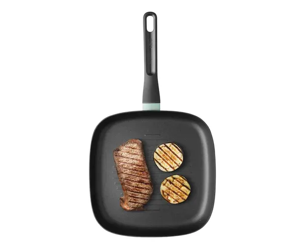 Tigaie grill BergHOFF, Leo Sage, 26 x 26 cm, aluminiu, invelis antiaderent, verde