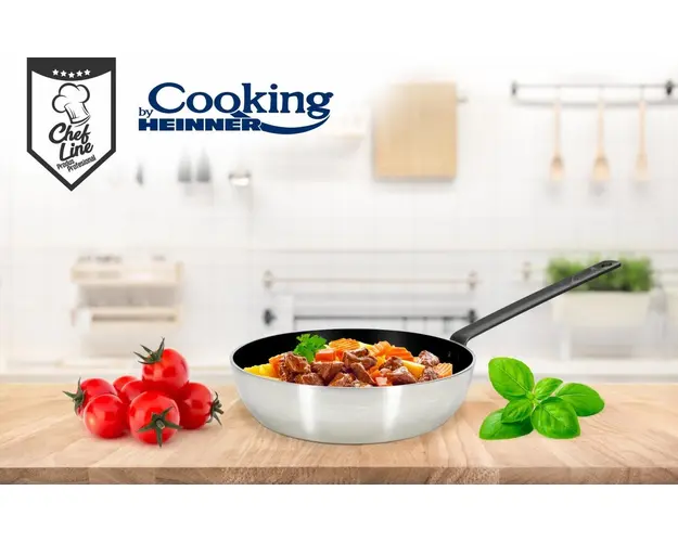 Tigaie profesionala Wok, Heinner, 28x8 cm, aluminiu presat