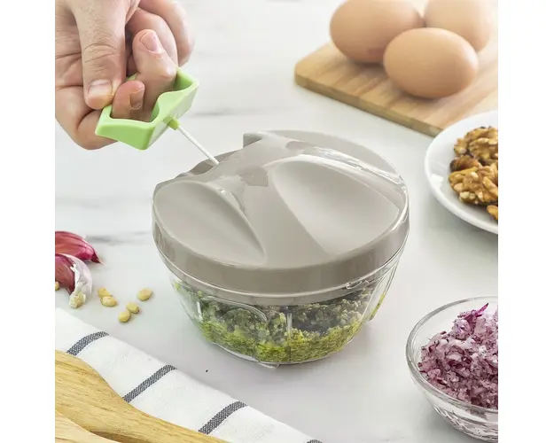 Tocator cu mecanism de tragere manuala InnovaGoods, 12.5 x 9.5 cm, 400 ml, plastic/inox