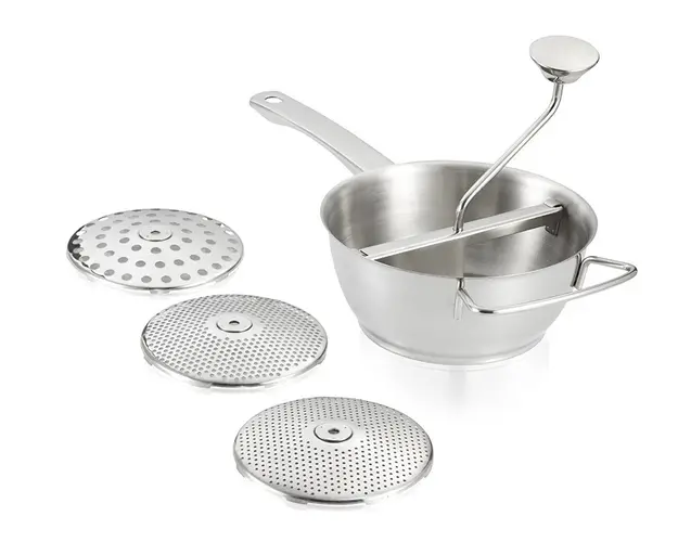 Tocator manual pentru legume/fructe, Leifheit, Food mill, Ø20 cm, inox