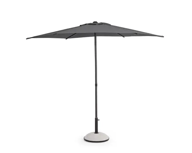 Umbrela pentru gradina / terasa Samba, Bizzotto, Ø 270 cm, stalp Ø 38 mm, otel/poliester, gri inchis