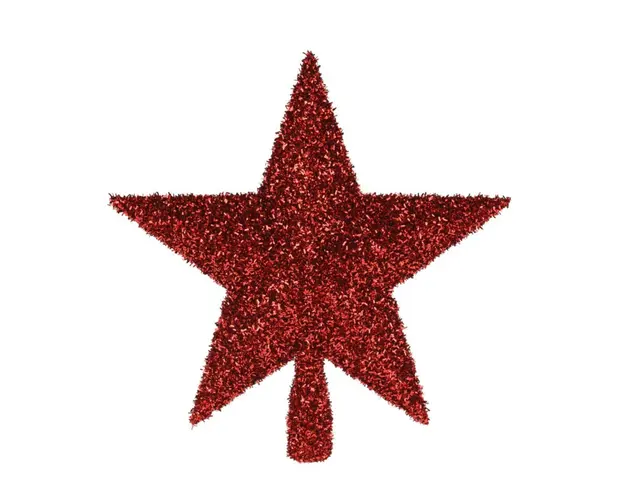 Varf decorativ pentru brad Star, 30x30 cm, polipropilena, rosu