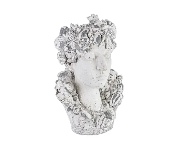 Vaza / Ghiveci de exterior Divinity Head, Bizzotto, 34 x 28 x 50 cm, magneziu