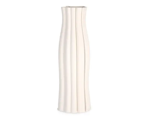 Vaza Haylee, Bizzotto, Ø16 x 46.5 cm, ceramica imprimata 3D, interior rezistent la apa, bej