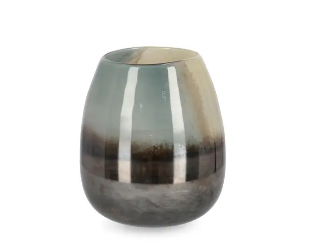 Vaza Mercury, Bizzotto, Ø 23.2 x 26.2 cm, sticla, handmade, maro/gri
