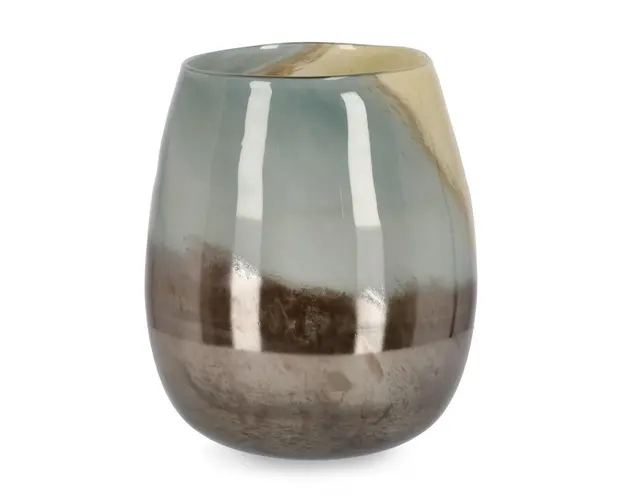 Vaza Mercury, Bizzotto, Ø 27 x 31.5 cm, sticla, handmade, maro/gri