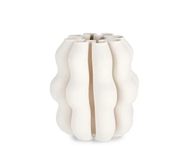 Vaza Rowan, Bizzotto, Ø23 x 25 cm, ceramica imprimata 3D, interior rezistent la apa, bej