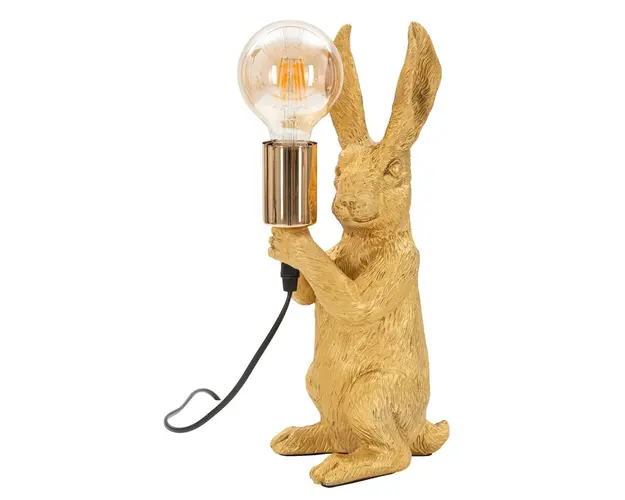 Veioza, Mauro Ferretti, Rabbit, 13 x 17 x 35.5 cm, polirasina/fier, auriu