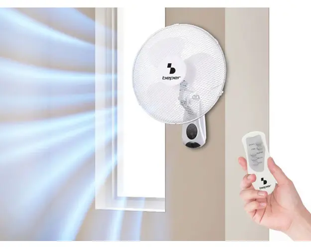 Ventilator de perete cu telecomanda Beper, 40 W, alb
