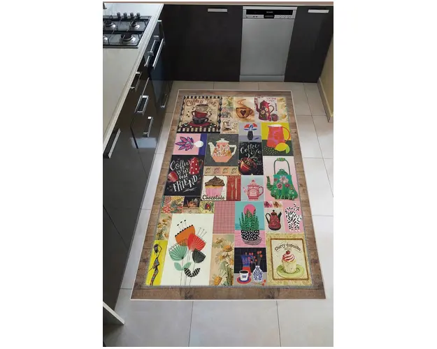 Covor de hol, W1027, 100x150 cm, Poliester, Multicolor