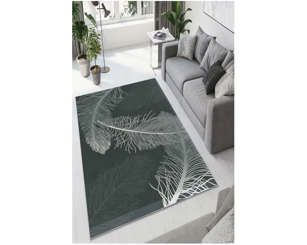 Covor de hol, W762, 100x150 cm, Poliester, Gri