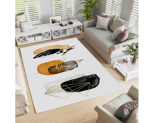 Covor, Woopamuk330, 100x200 cm, 70% bumbac/30% poliester, Alb