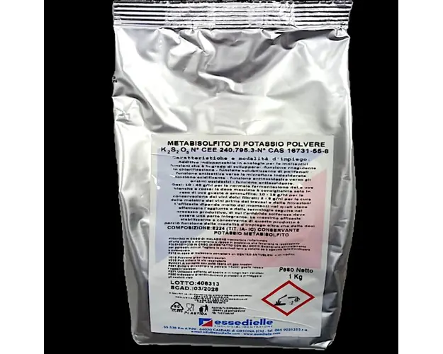 Metabisulfit de Potasiu 1 kg, conservant alimentar pentru vin, Essedielle
