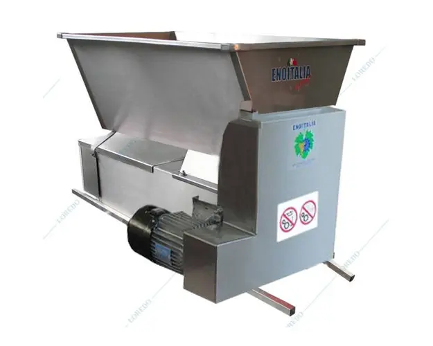 Eno 15 inox, zdrobitor desciorchinator struguri, cu motor, Enoitalia, cuva si carcasa inox, cuva cu snec, motor 0,75kW, productivitate 1600-1800 kg/h, productie Italia