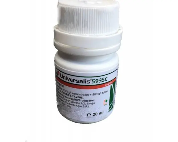 Universalis 593SC 20 ml, fungicid sistemic si de contact, Syngenta, 2 substante active, vita de vie (fainare, mana, putregaiul cenusiu)