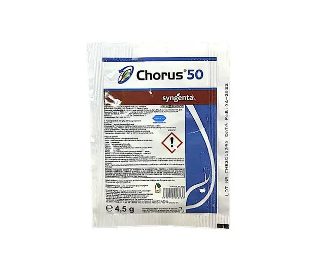 Chorus 50WG 4,5 gr, fungicid sistemic Syngenta (mar, par, piersic, nectarin, cais, prun)