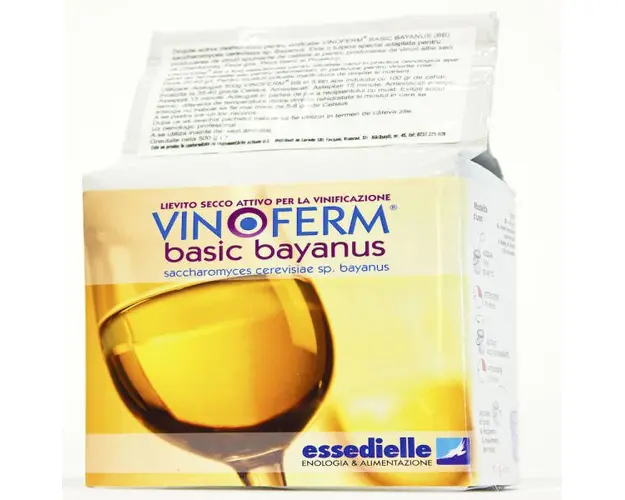 Vinoferm Basic Bayanus 500 gr, drojdie pentru vin alb sau rosu, Essedielle