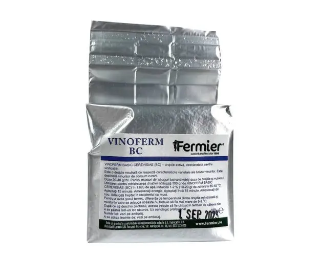 Vinoferm Basic Cerevisiae 100 gr, drojdie pentru vin alb sau rosu, Essedielle