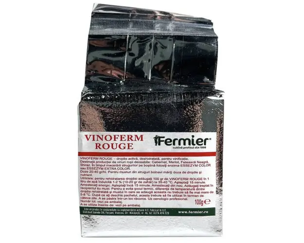 Vinoferm Rouge 100 gr, drojdie speciala pentru vin rosu (Cabernet, Merlot, Feteasca Neagra, Shiraz), Essedielle
