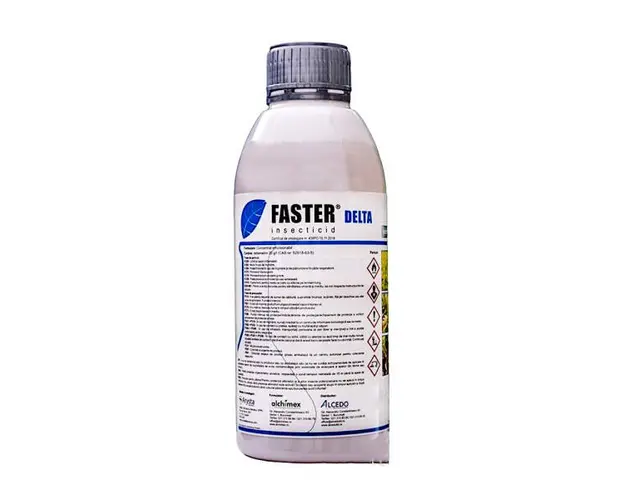 Faster Delta 100 ml insecticid contact (cereale, floarea soarelui, porumb, rapita, vita de vie, cartof, lucerna, sfecla de zahar, vinete, tomate, salata, cires, prun, mar, cais, piersic)
