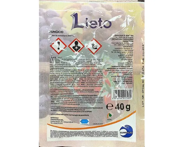 Lieto 40 gr fungicid sistemic, SumiAgro, mana (vita de vie, tomate, cartof)