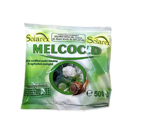 Melcocid 500 gr, moluscocid, Solarex, produs certificat Bio, ingrasamant cu functie impotriva melcilor