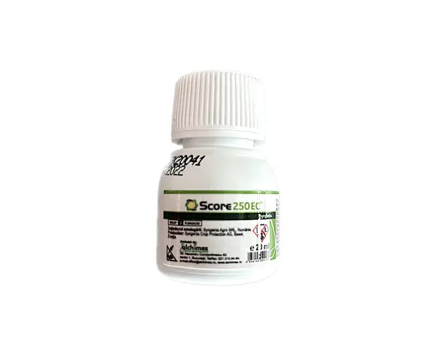 Score 250EC 20 ml, fungicid sistemic, Syngenta, Rapan, Monilioza, Fainare, Alternarioza, Basicarea frunzelor; (cais, capsun, cires, mar, piersic, rapita, sfecla zahar, tomate, visin)