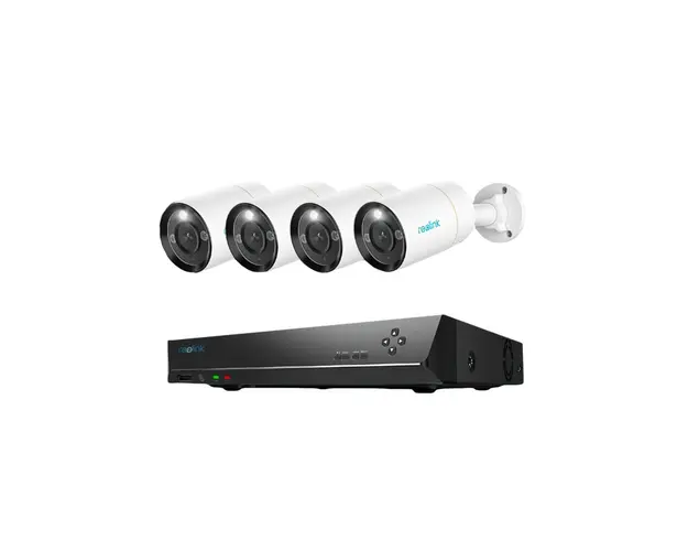Sistem supraveghere IP exterior Reolink NVS8-12MB4, 4 camere, 12 MP, IR 30 m, 2.8 mm, microfon, HDD 2 TB