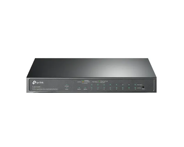 Switch cu 10 porturi Gigabit TP-Link TL-SG1210MPE, 8 porturi PoE, 1000 Mbps, 1 port SFP, cu management