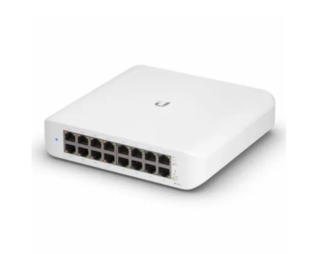 Switch Gigabit cu 16 porturi Ubiquiti UniFi USW-LITE-16-POE, 16 Gbps, 8 porturi PoE, cu management