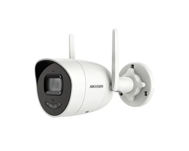 Camera supraveghere IP Wi-Fi exterior ColorVu AcuSense Hikvision DS-2CV2027G0-LDW2, 2 MP, 2.8 mm, slot card, lumina alba 30 m