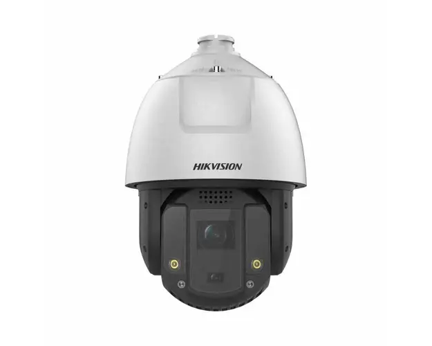 Camera supraveghere IP Speed Dome Hikvision AcuSense DarkFighter DS-2DE7S425MW-AEB(F1)(S5), 4 MP, 4 mm, IR 200 m, lumina alba 30, slot card, PoE