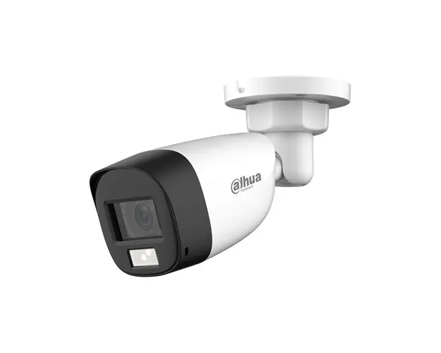 Camera supraveghere exterior Dahua cu iluminare duala Smart Dual Light HAC-HFW1200CL-IL-A-S6, 2 MP, IR/lumina alba 20 m, 2.8 mm, microfon