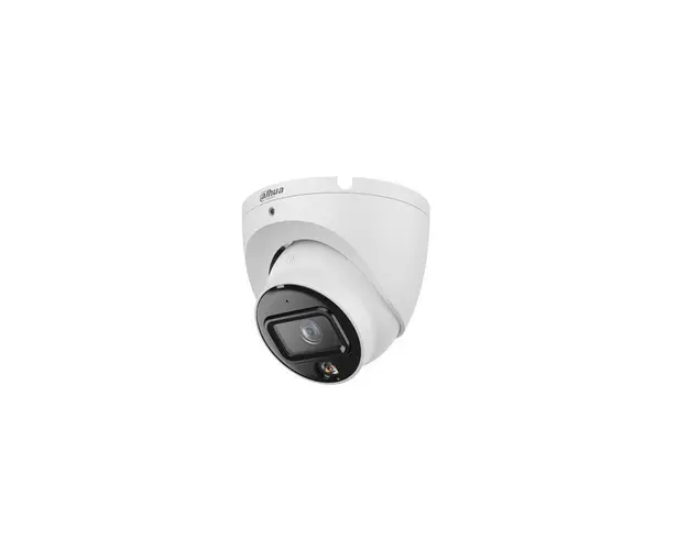 Camera supraveghere IP Dome cu iluminare duala Dahua IPC-HDW1639T-A-IL-0280B-S6, 6 MP, 2.8 mm, IR/lumina calda 30 m, microfon, PoE, detectare miscare