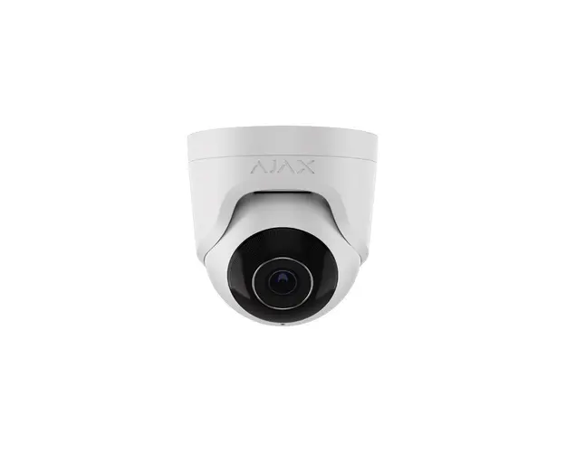 Camera supraveghere IP Dome Ajax TurretCam, 8 MP, 2.8 mm, IR 35 m, microfon, slot card, detectie obiecte prin AI, PoE, alb
