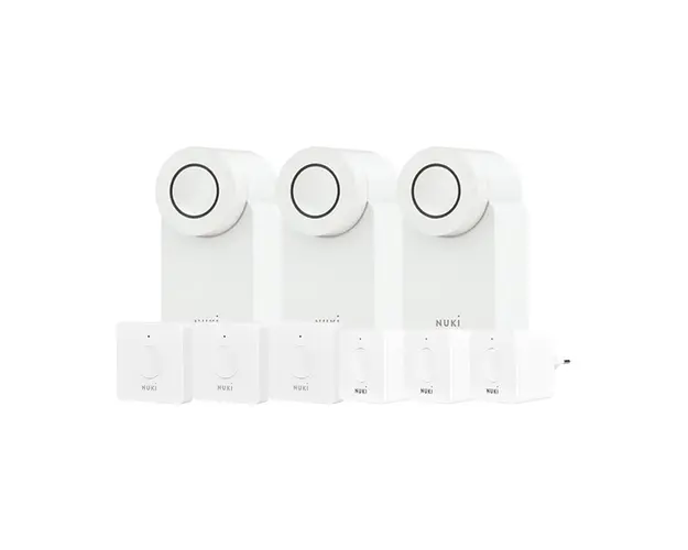 Kit control access cu buton Nuki Apartment, 9 dispozitive, bluetooth, 200 permisiuni, Wi-Fi