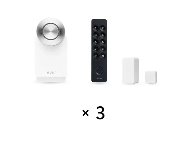 Kit control access cu amprenta si PIN Nuki Smart Access, bluetooth, Wi-Fi, bluetooth, contact magnetic pentru usa, 20 amprente, 200 coduri, alb