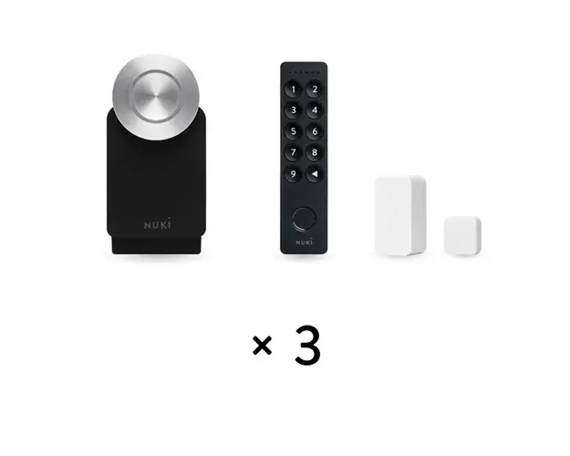 Kit control access cu amprenta si PIN Nuki Smart Access, bluetooth, Wi-Fi, bluetooth, contact magnetic pentru usa, 20 amprente, 200 coduri, negru