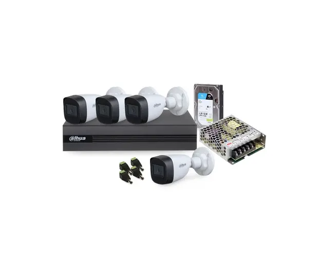 Sistem supraveghere exterior middle Dahua DH-M4EXTIR30-2MP, 4 camere, 2 MP, 2.8 mm, IR 30 m, HDD 1TB