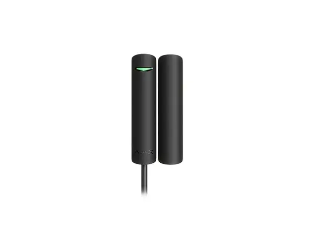 Contact magnetic Ajax DoorProtect Plus Fibra BL, aparent, 1 intrare NC, reed, accelerometru, negru
