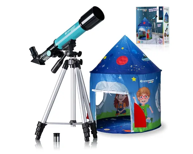 Set telescop refractor 50/360 si cort Bresser Junior