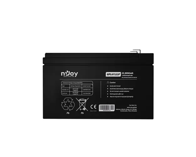 Acumulator AGM nJoy GPL07122F, 12V, 25.5W / celula, 7Ah