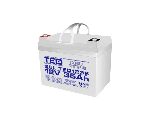 Acumulator reincarcabil GEL TED Deep Cycle solar TED003386, 12V, 36 Ah, M6