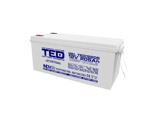 Acumulator GEL TED DEEP CYCLE TED003522, 12 V, 205 A