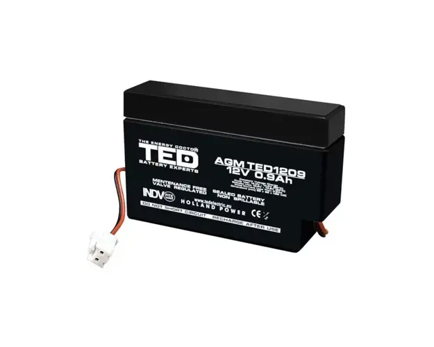 Acumulator TED AGM VRLA TED003058, 12 V, 0.9 A, PI-03