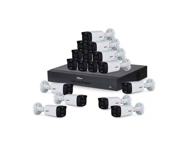 Sistem supraveghere exterior basic Acvil B16EXTIR40-5MP-M, 16 camere, 5 MP, IR 40 m, 3.6 mm, sirena, microfon