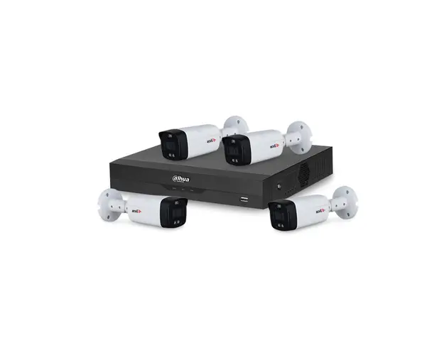 Sistem supraveghere exterior basic Acvil B4EXTIR40-5MP-M, 4 camere, 5 MP, IR 40 m, 3.6 mm, sirena, microfon