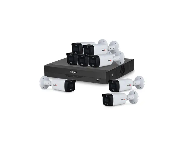 Sistem supraveghere exterior basic Acvil B8EXTIR40-5MP-M, 8 camere, 5 MP, IR 40 m, 3.6 mm, sirena, microfon