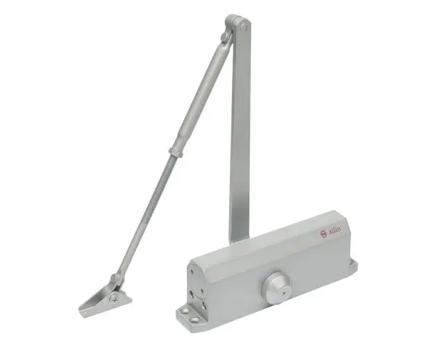 Amortizor hidraulic cu brat pentru usa SA-5044AW-sv, 60-85 Kg, argintiu, aluminiu
